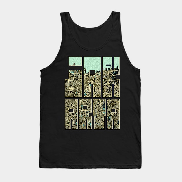 Jakarta, Indonesia City Map Typography - Summer Tank Top by deMAP Studio